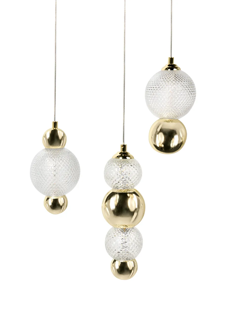 Hängeleuchte 3-flammig SORA LED Glas Gold