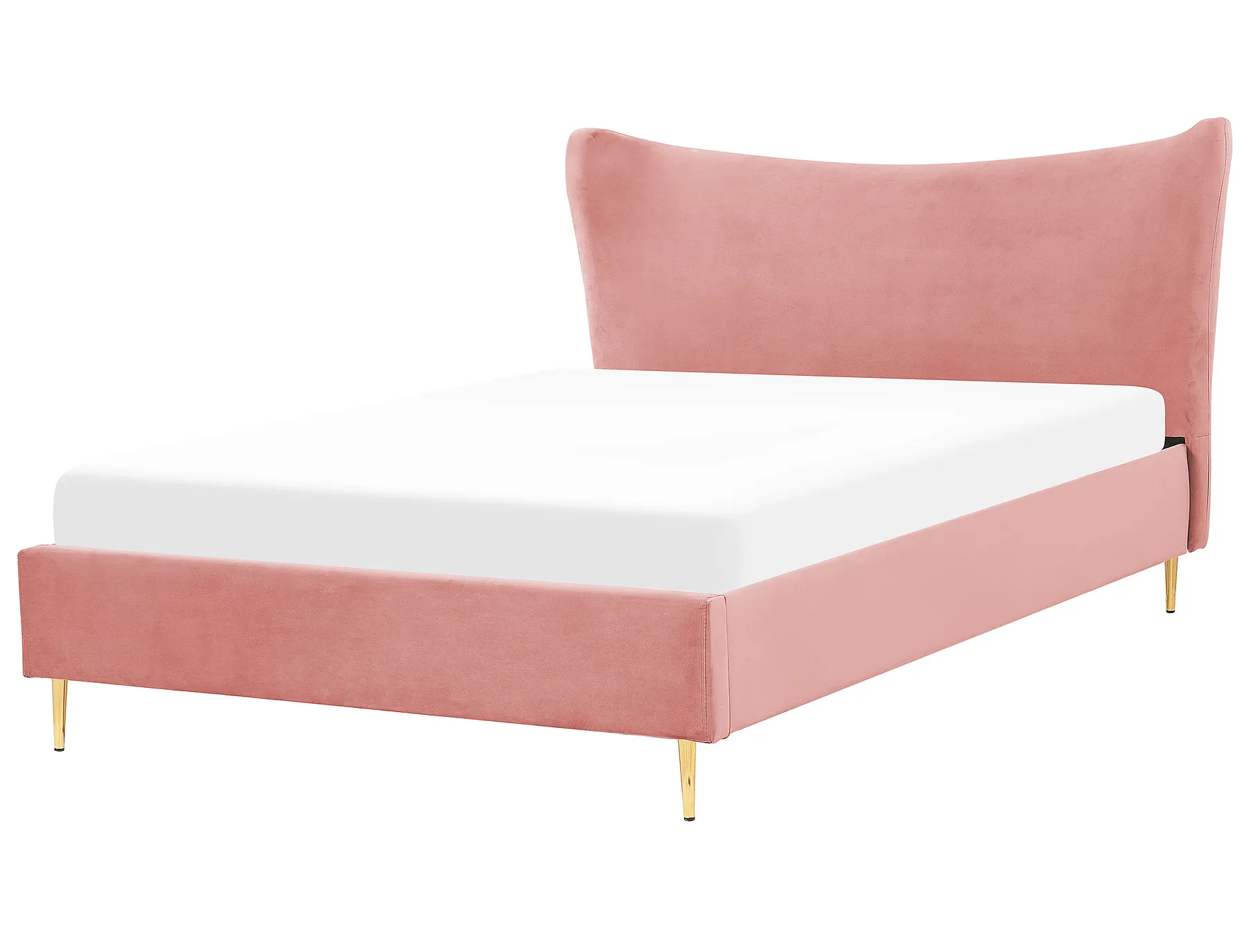 Bed Velvet CHALEIX 160 x 200 cm (EU King Size) Peach Pink_844526