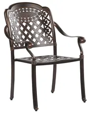 Set mit 4 Stühlen und Sitzkissen MANFRIA Metall Dunkelbraun_765571