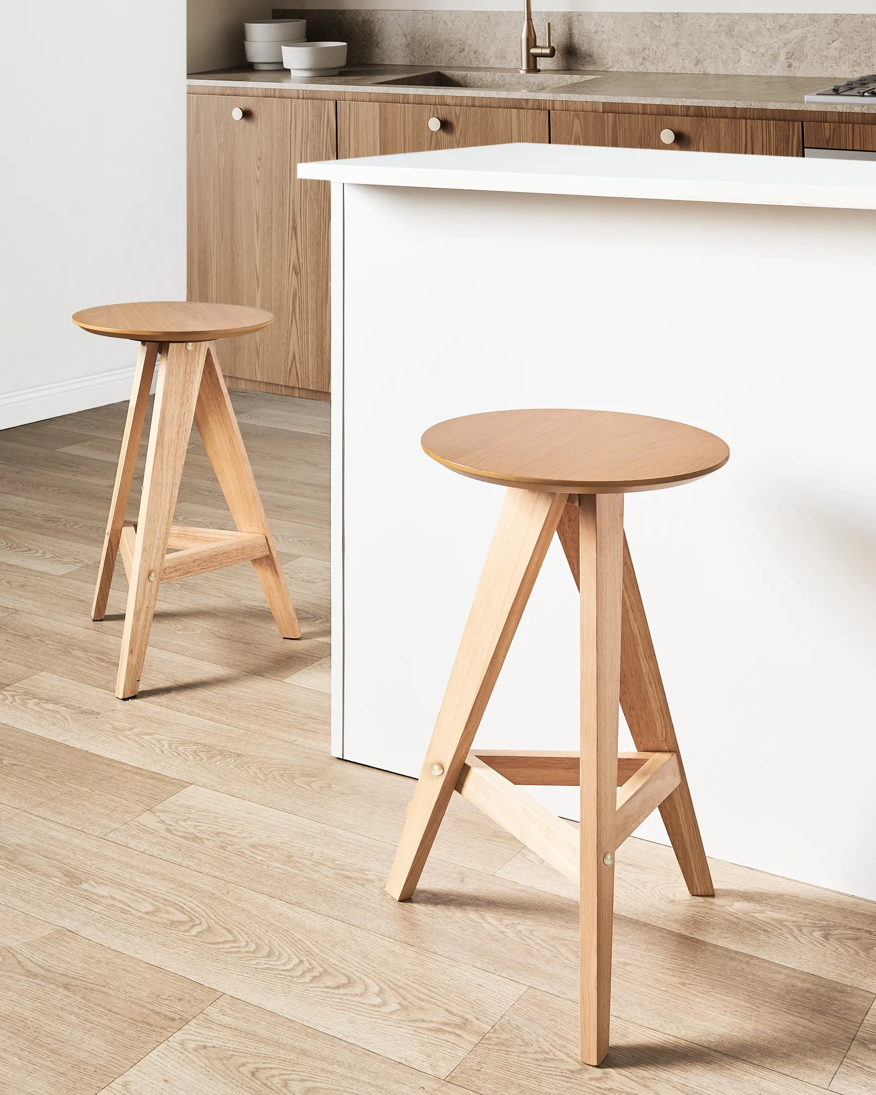 Set mit 2 Barhockern AROMA Holz Hellbraun_976001