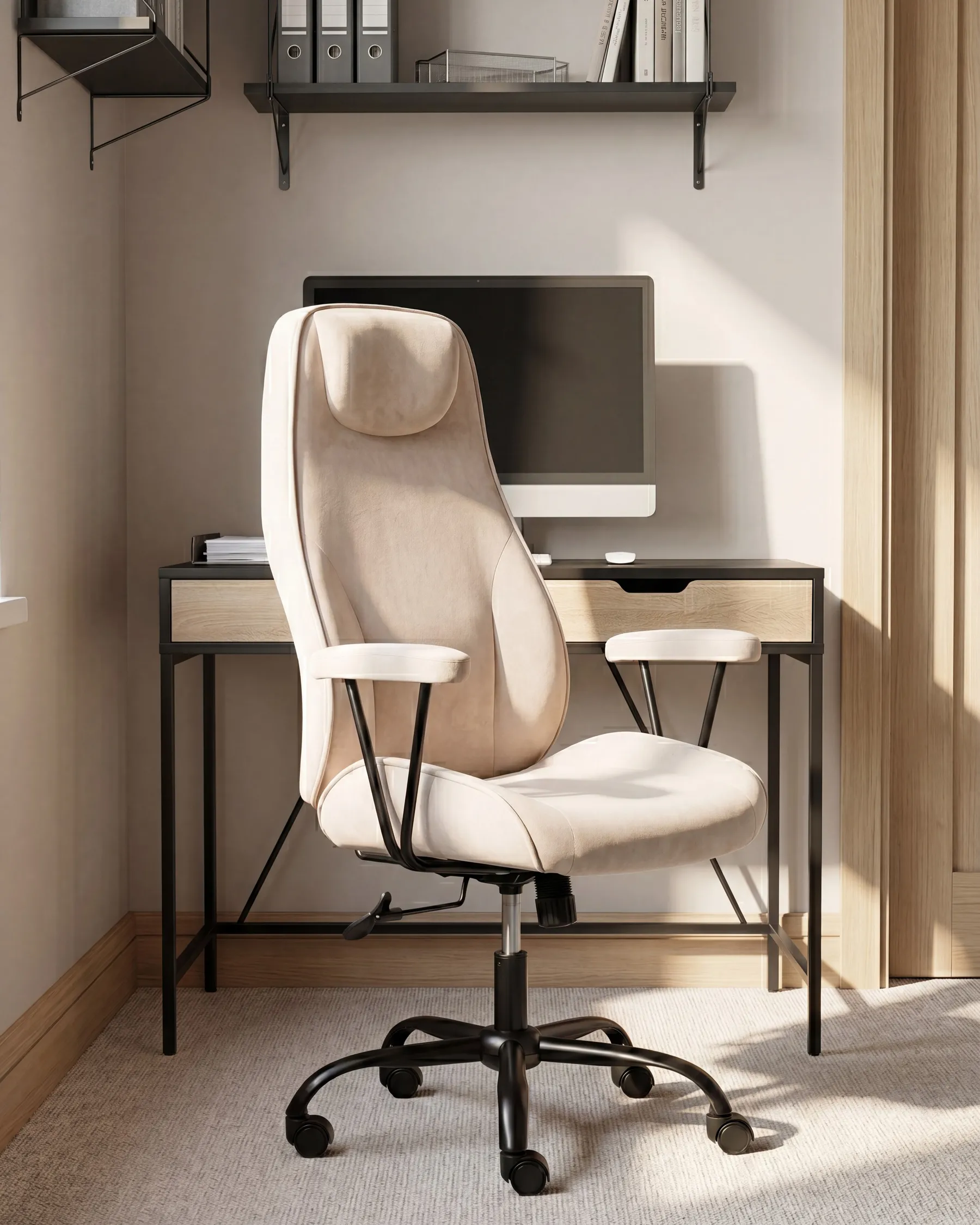 Office Chair TITAN Velvet Light Beige_1085147