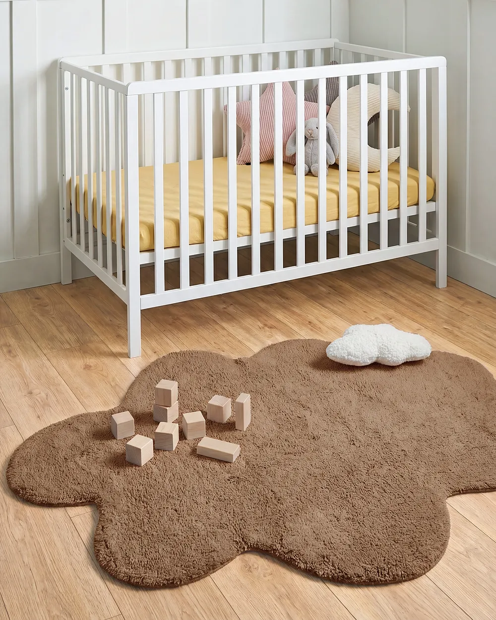 Kids Rug HODKA  Light Brown 80 x 120 cm Cotton with Cushion_1154976