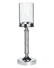 Kerzenständer ABBEVILLE 41 cm Glas Silber_788828
