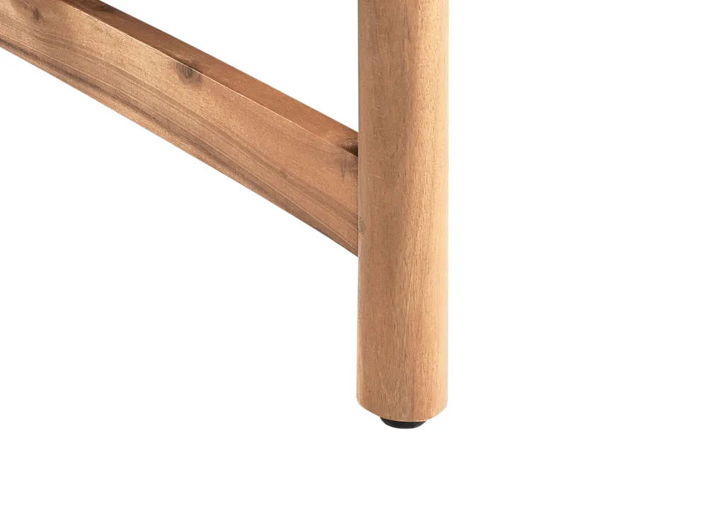 Gartenbank mit Auflage GIAVENO 135 cm Akazienholz Cremeweiß_958645