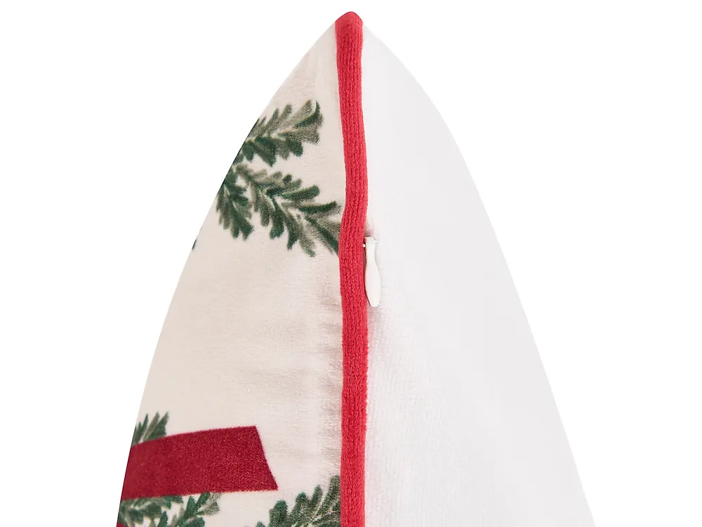 Set van 3 sierkussens XAVIA 30 x 50 cm 45 x 45 cm Wit kerstmotief_1164613