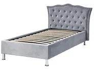 Bett mit Stauraum METZ Samtstoff Grau 90 x 200 cm_861408