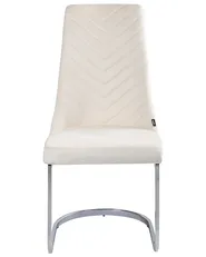 Esszimmerstuhl 2er Set ALTOONA Samtstoff Cremeweiß_902285