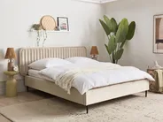 Bett mit Lattenrost Samtstoff BRIN 160 x 200 cm Taupe_1123424
