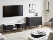 TV-Möbel GLASTONBURY Marmor Optik / Schwarz_972699