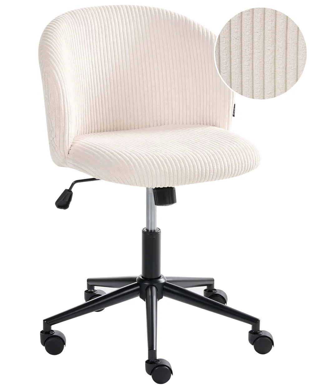 Bürostuhl MILES Cord Cremeweiß