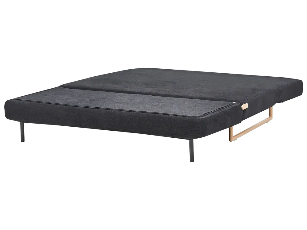 Living Room Set 6 Seater JERSLEV Fabric Black_1016735