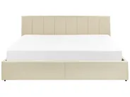 Bett mit Stauraum DREUX Stoff Beige 180 x 200 cm_861190