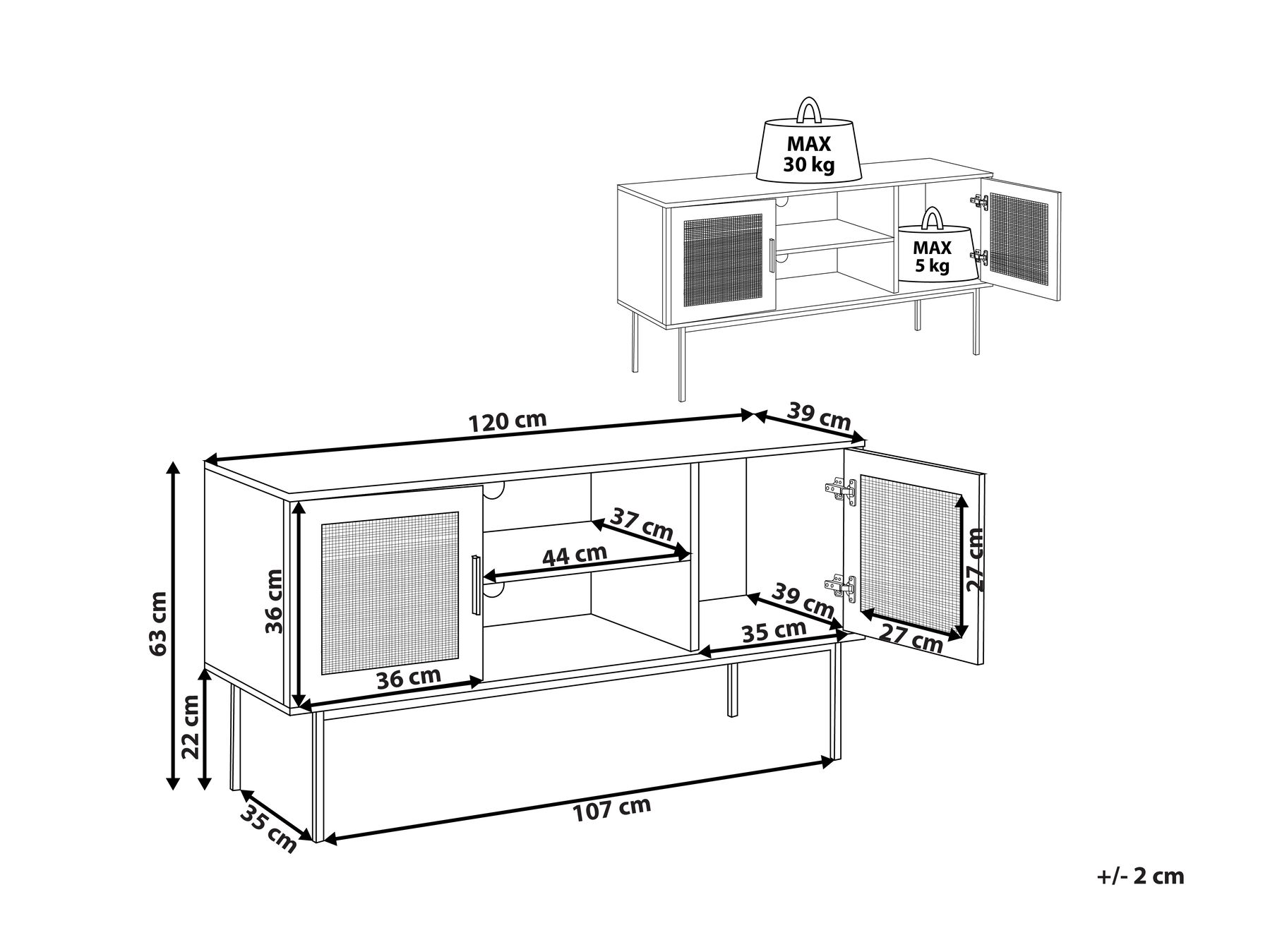 TV-Möbel PASCO Rattan Hellbraun_816486