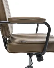 Desk Chair BERNE Faux Leather Brown_1008471