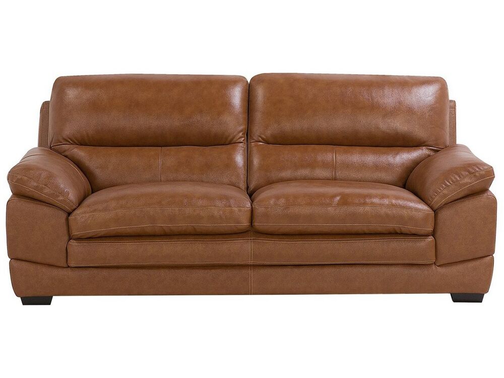 Sofa 3-Sitzer HORTEN Echtleder Goldbraun