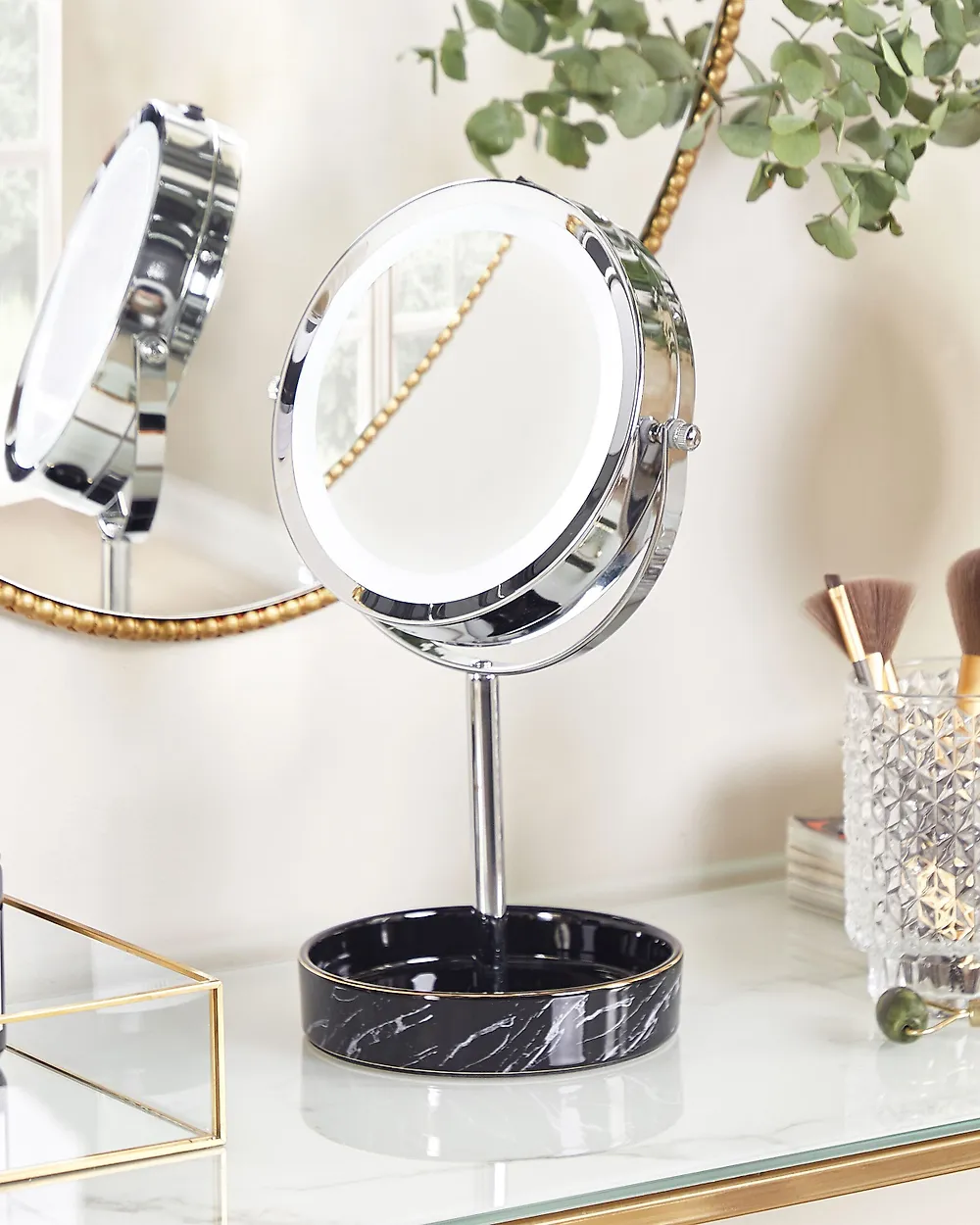 Makeup Mirror LED SAVOIE Black/ Silver_1187360
