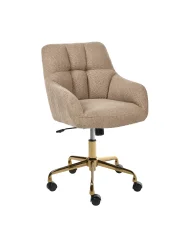 Schreibtischstuhl PALMDALE Bouclé Hellbraun_1073068