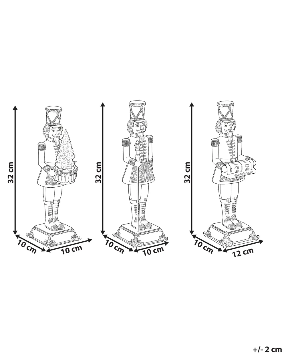 Set van 3 figuren LED PELLOSNIEMI 32 cm Notenkraker Meerkleurig_1175351
