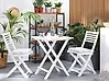 Bistro Set with Cushions Folding FIJI Acacia Wood White
