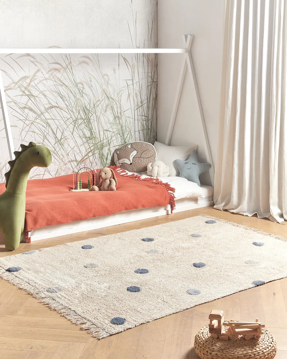 Kinderteppich DARDERE Grau 140 x 200 cm Baumwolle