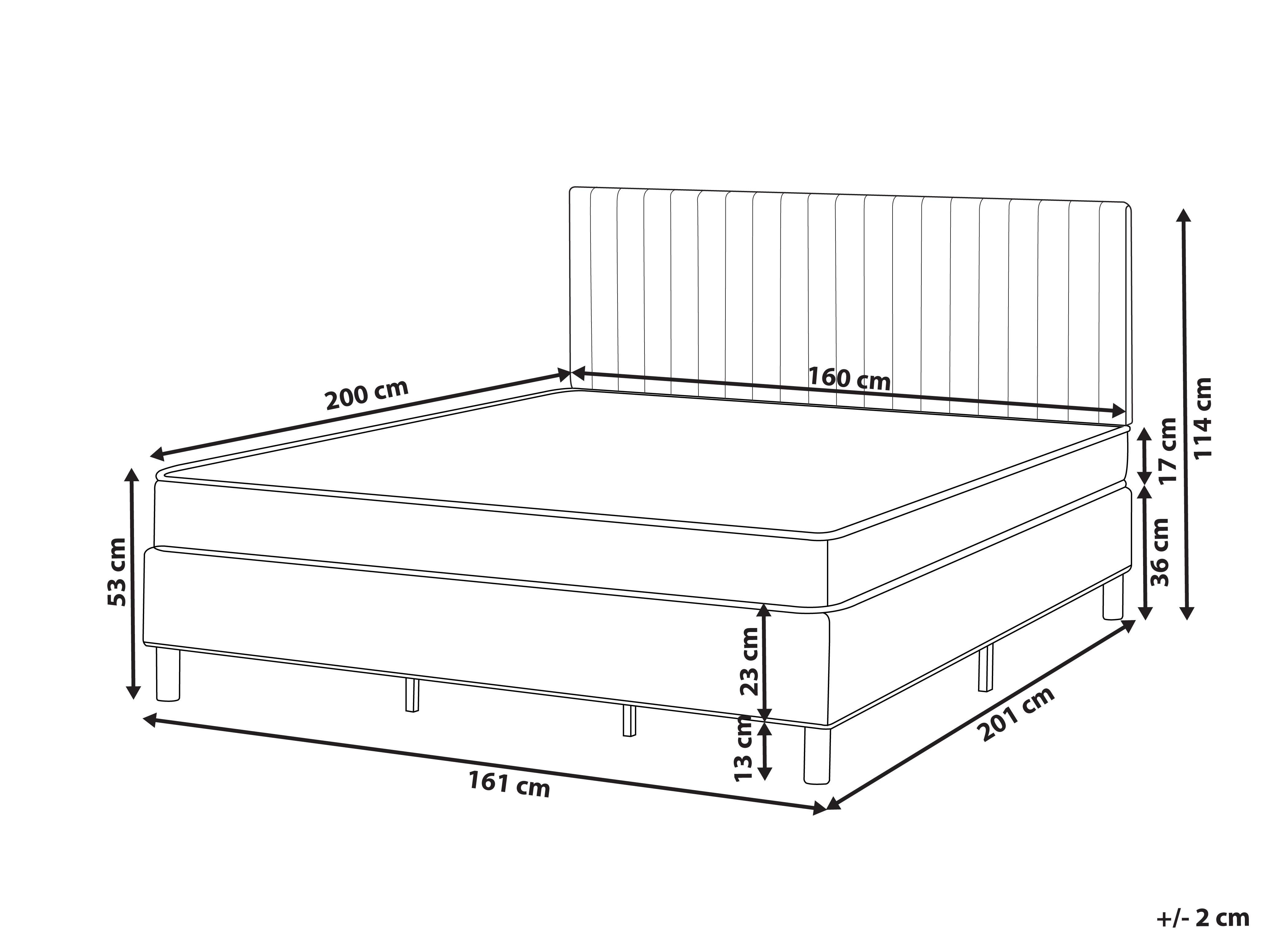 Kontinentalni krevet COUNTESS 160 x 200 cm svijetlosivi_1054567