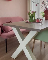 Esszimmerbank 2-Sitzer OSBY Stoff Rosa_994089