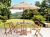 Gartenmöbel Set 4-Sitzer FRASSINE mit Schirm (12 Optionen) Akazienholz Naturfarben