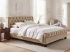 Bett mit Lattenrost Samtstoff AVALLON 180 x 200 cm Beige