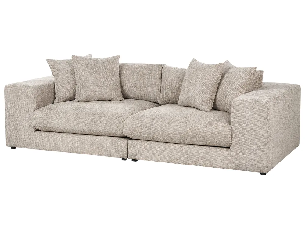 Sofa 3-Sitzer GLORVIKA II Stoff Taupe_923876