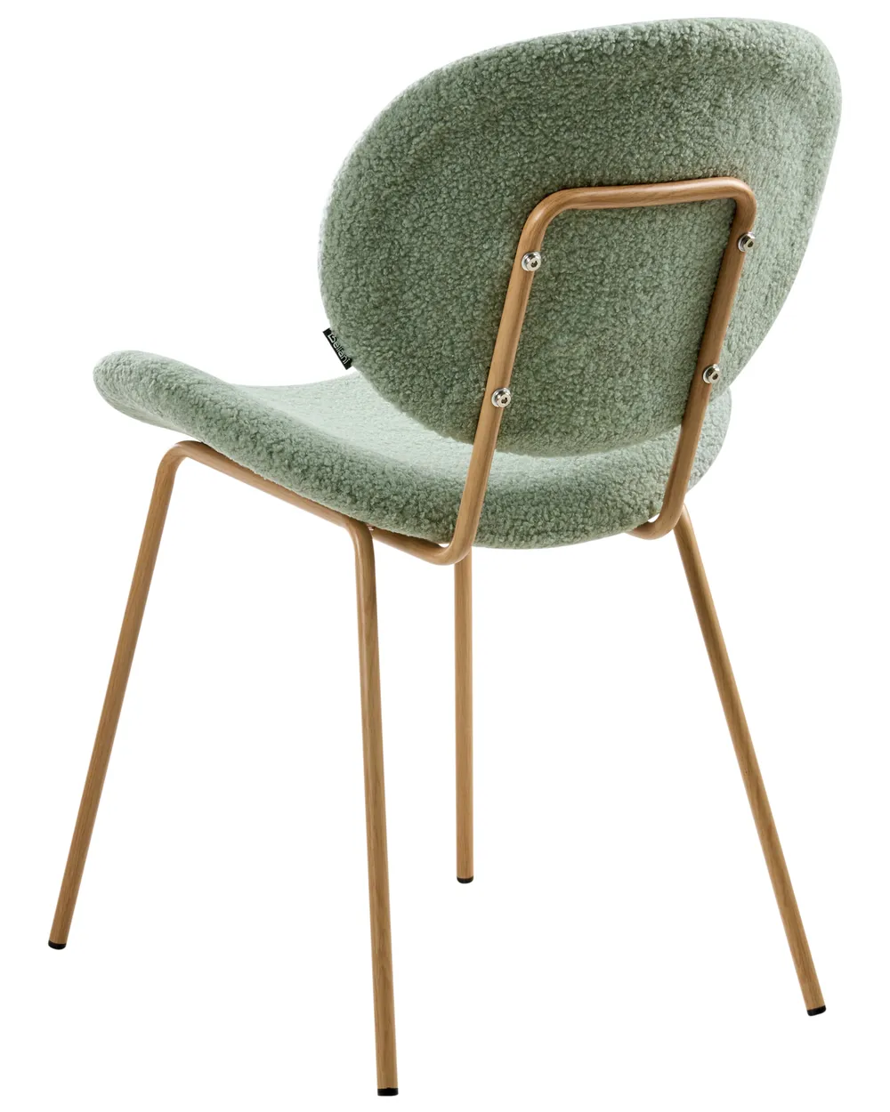 Set of 2 Dining Chairs LUANA Boucle Light Green_1026913