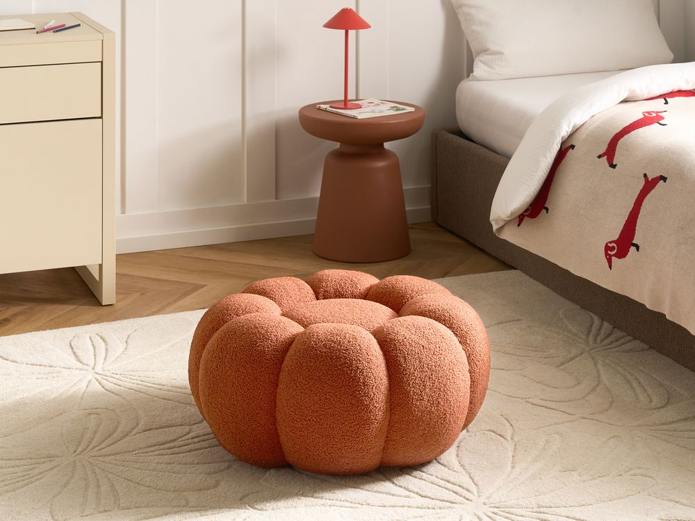 Pouf BEAUFORT Bouclé Braun