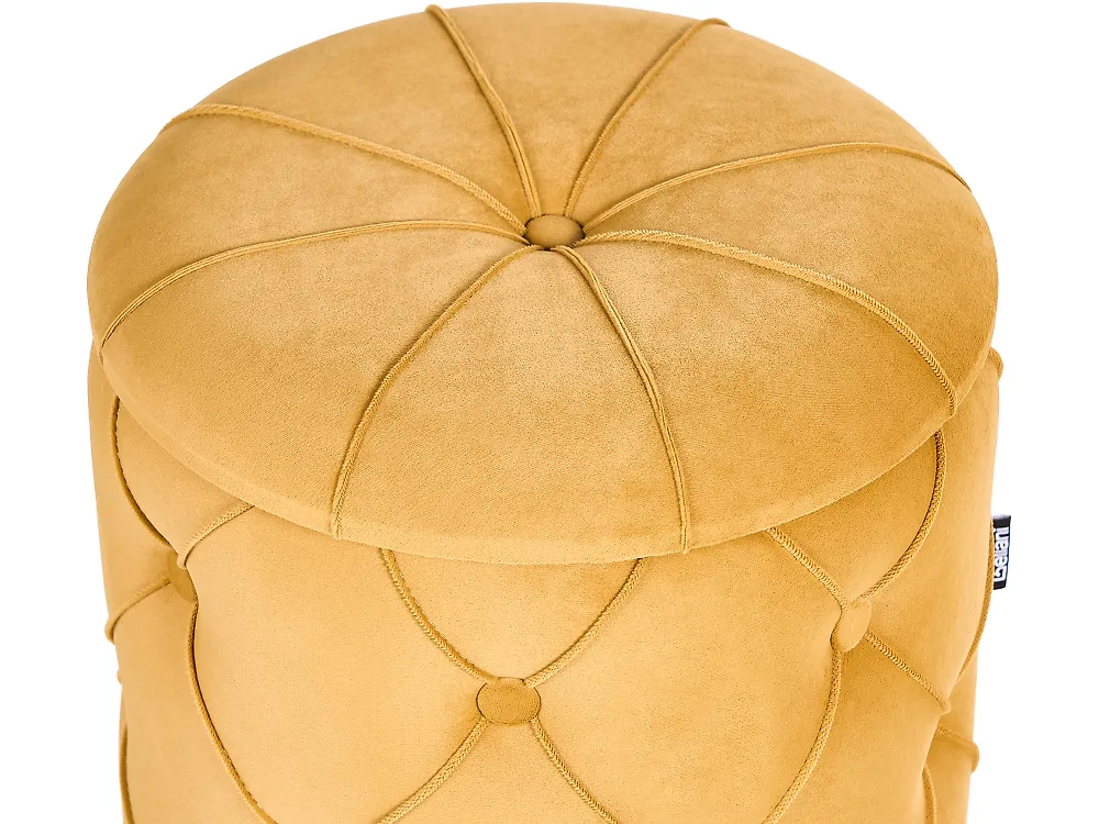 Set of 2 Storage Pouffes PUEBLO Velvet Mustard_1185953