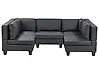 U-förmiges Modulsofa 5-Sitzer UNSTAD Kunstleder Schwarz