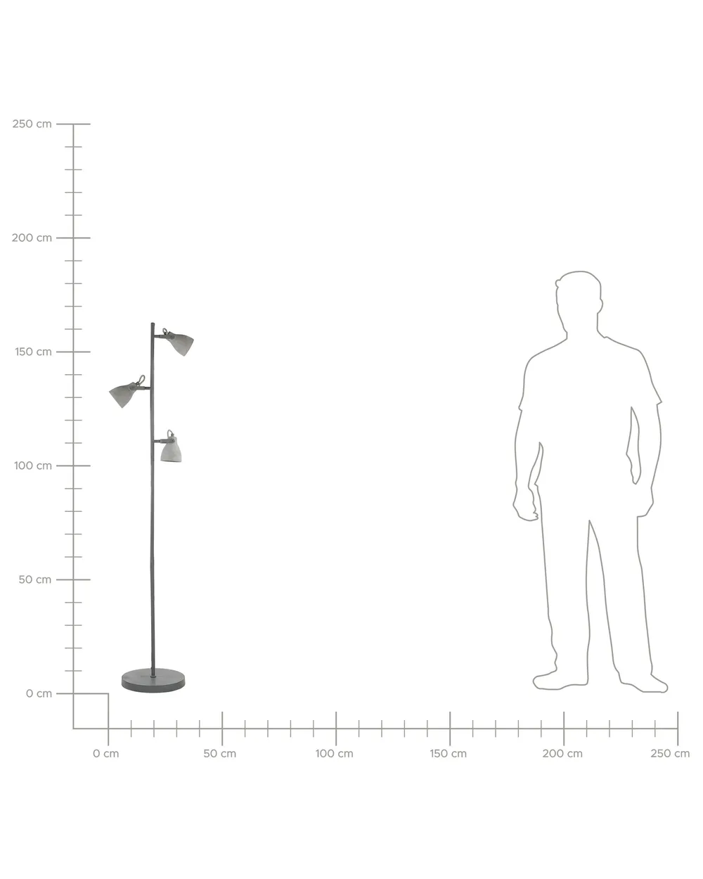 Floor Lamp MISTAGO Adjustable Concrete Grey_860713