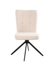 Esszimmerstuhl 2er Set drehbar RYAN Bouclé Hellbeige_1042454