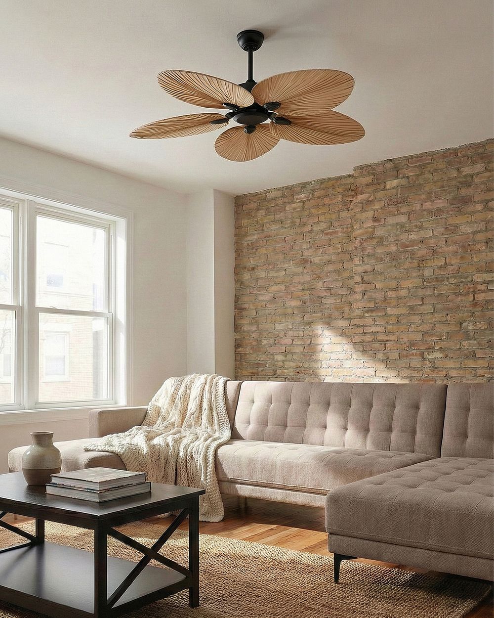 Ventilateur de plafond MAMMOTH Avec télécommande Naturel