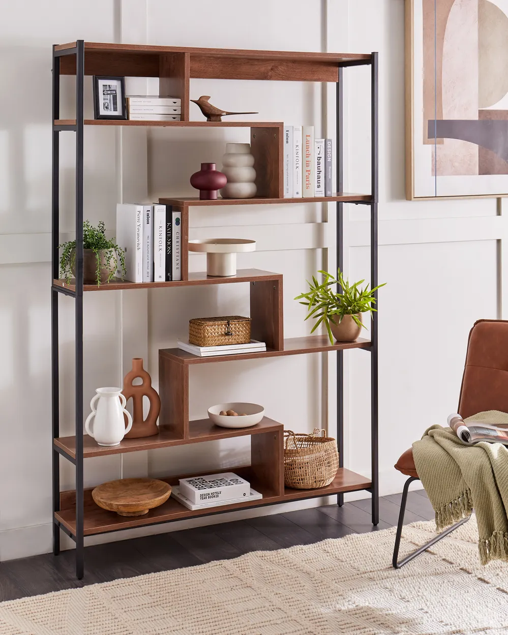 Regal mit 6 Ebenen DAVEN 180 cm Braun