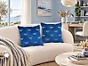 Dekokissen 2er Set YUZURI 45 x 45 cm Samtstoff Marineblau Tiermuster