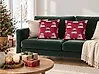 Dekokissen 2er Set GOLDSPRUCE 45 x 45 cm Samtstoff Rot Weihnachtsmotiv