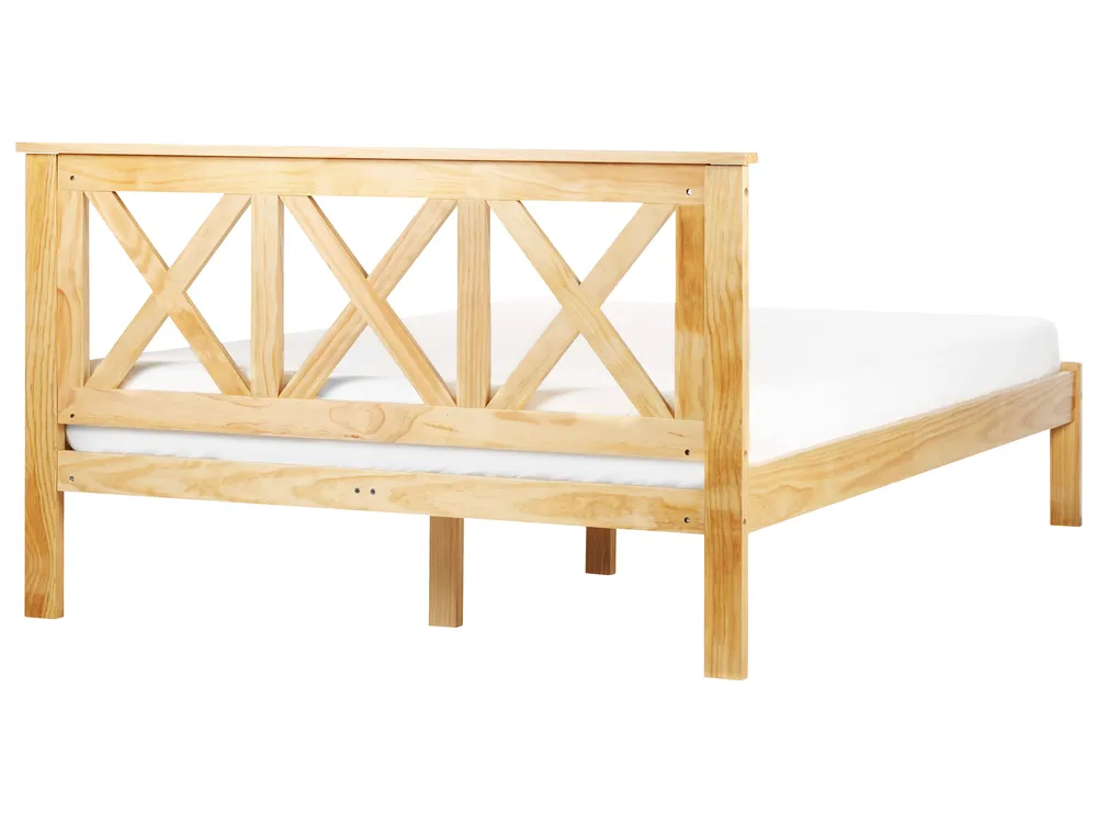 Bett mit Lattenrost Kiefernholz TANNAY 140 x 200 cm Hellbraun_930964