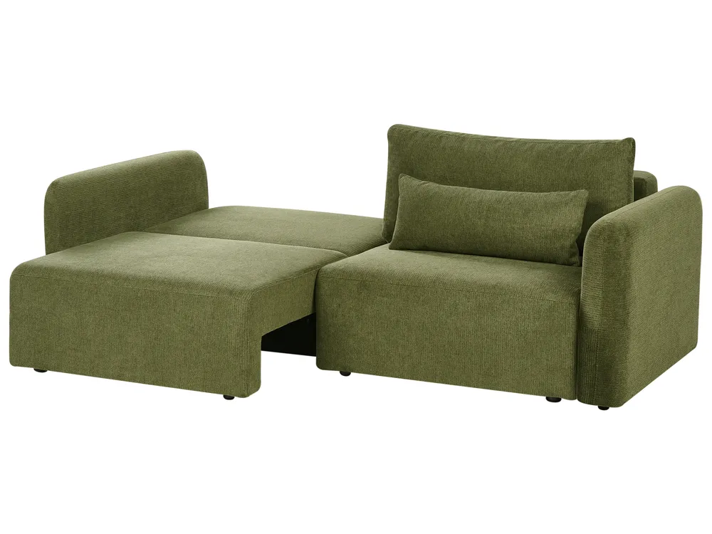 Sofa Bed 3 Seater VAXHOLM with Storage Fabric Green_1026814