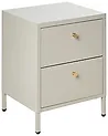 Nachttisch mit 2 Schubladen KYLEA Metall Hellbeige