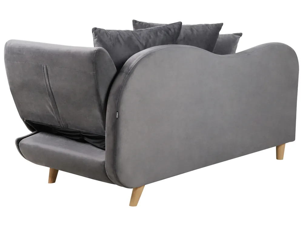 Rechtsseitige Chaiselongue MERI mit Stauraum Samtstoff Dunkelgrau_903575