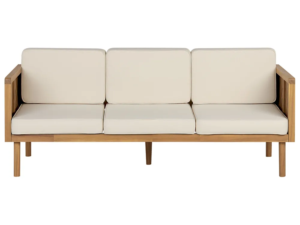 Garden Lounge Set with Table and Ottoman 6 Seater BARATTI Acacia Wood Brown_830568
