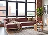 Ecksofa SOSJO Stoff Burgunderrot rechtsseitig