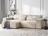 Modul Ecksofa 3-Sitzer HELLNAR Samtstoff Hellbeige rechtsseitig