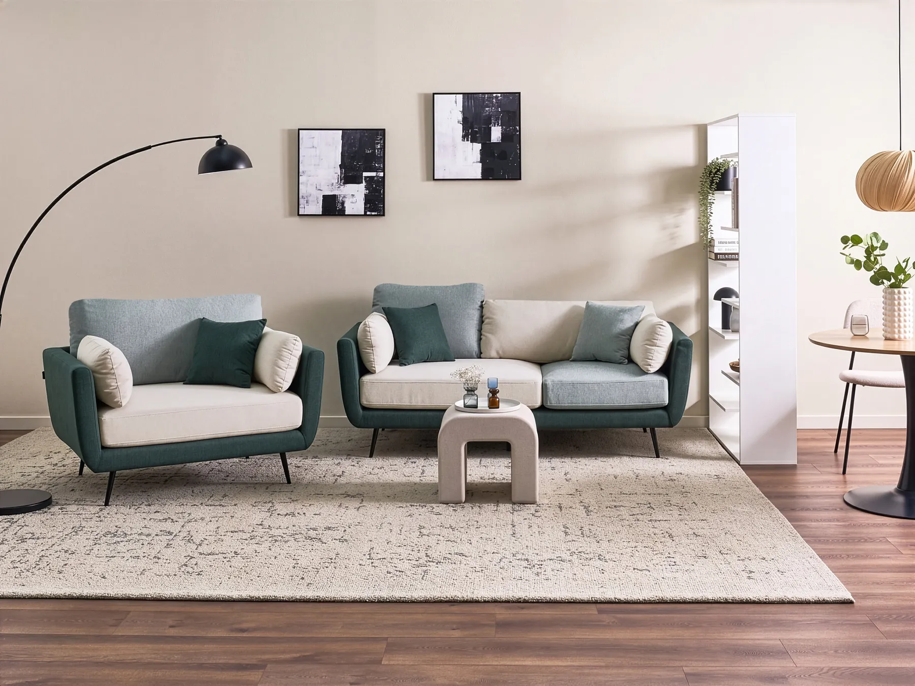 Sofa Set 4-Sitzer BOLGA Stoff Grün_1076229