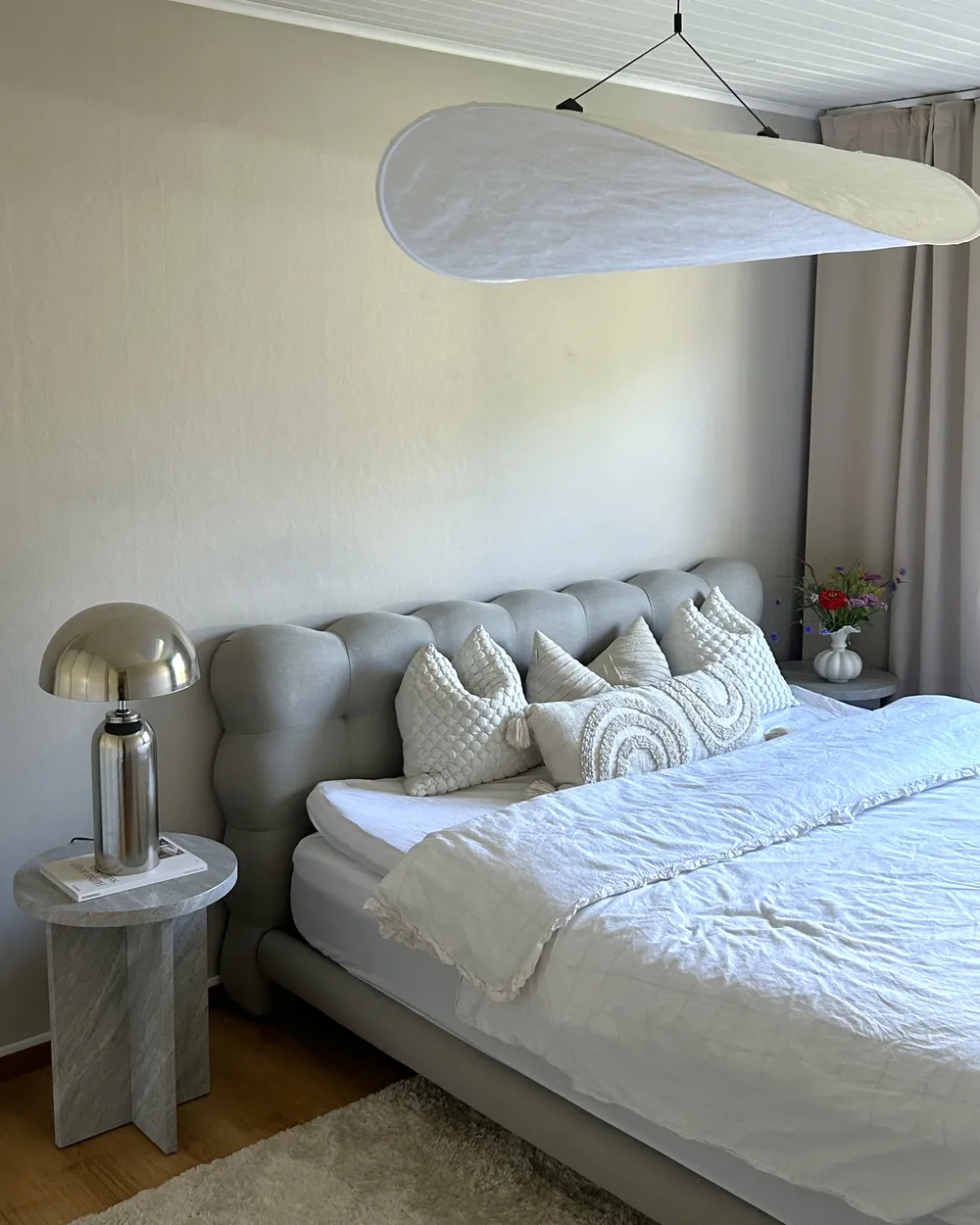 Bett mit Lattenrost Stoff SOULISSE 180 x 200 cm Beige_1018011