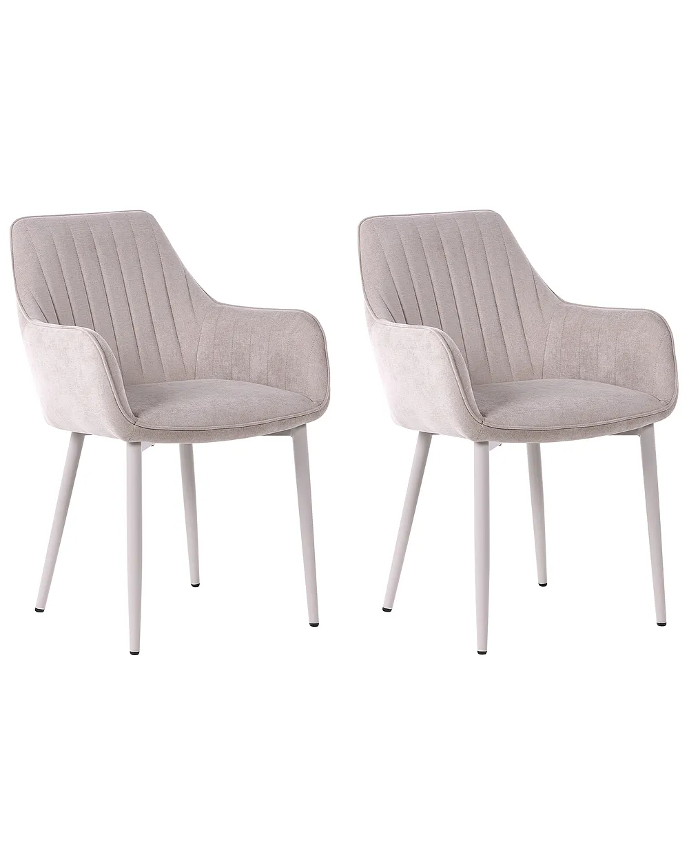 Set of 2 Dining Chairs WELLSTON Fabric Beige_1156636