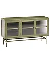 Sideboard mit Glastüren DEVON 115 cm Metall Grün